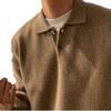 Men's Loose Knit Polo Sweater - Casual Korean Style, Solid Color, Hong Kong-inspired Pullover