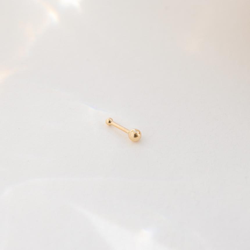 Lunne 14K 2Mm Ball Piercing (14K Gold) (Bar Thickness 1Mm) #Pib01