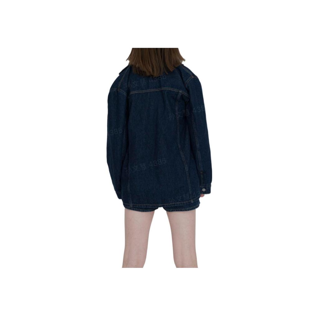 Levis X Ganni Solid Color Double-Breasted Denim Jacket Women jackets Blue 87481-0000