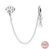 Real 925 Silver Stars & Moon Sunflower Safety Chains Spacer Beads Charms Fit Qikaola 925 Bracelets DIY Jewelry