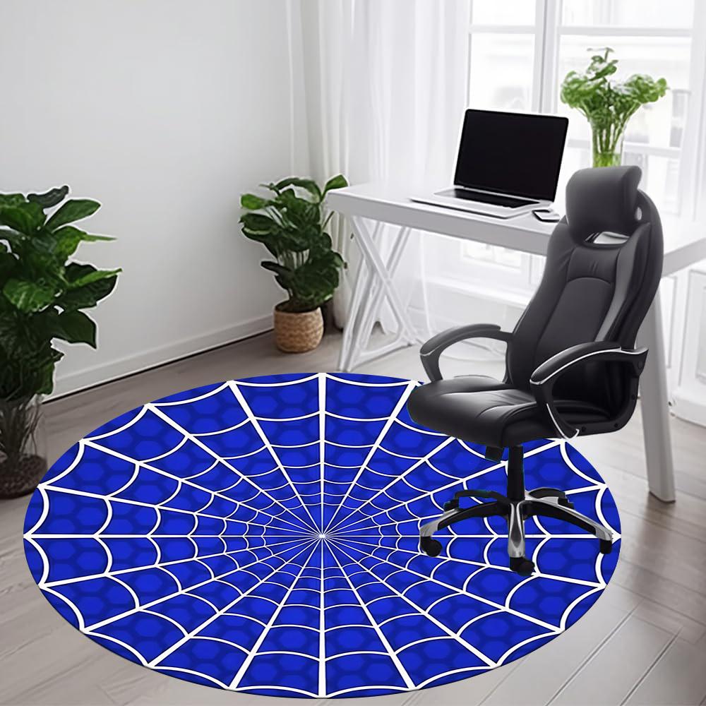 1pc Spider Web Office Round Area Rug, Indoor Mat Suitable ForOffice, Under Office Chairs Bedroom Living Room Home Decor, Room Decot146