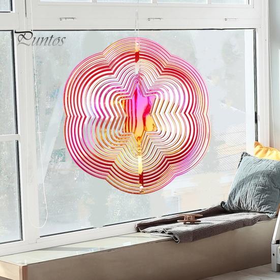Weatherproof Wind Spinner Hexagon 3D Colorful Bird Reflector Highly Reflective Indoor Outdoor Hexagonal Garden Yard Farm Hanging Chime Deterrent