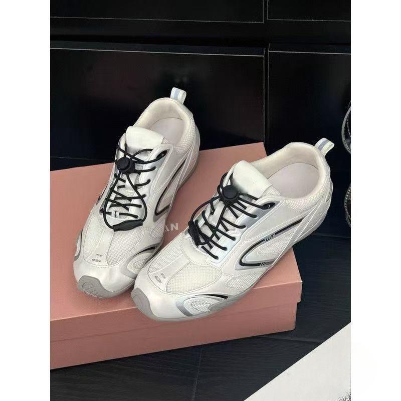

Retro Flat Sports Shoes - New Style Women s Mesh Breathable DeTain Shoes for Casual Wear 35 белый