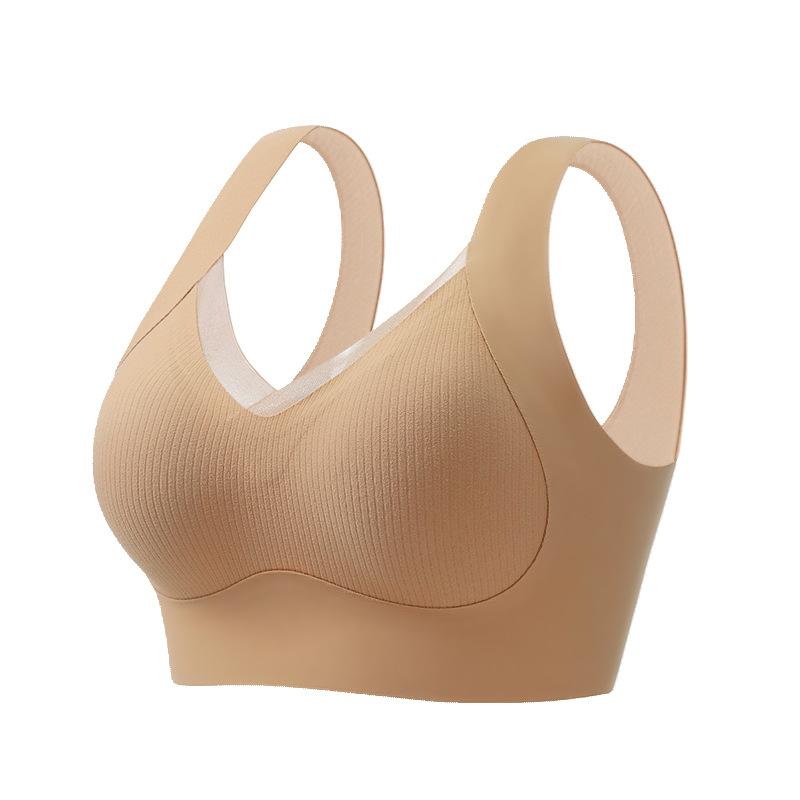 Traceless beautiful back underwear women gather without steel ring to close secondary breasts sports anti-sagging bra large chest small shock-proof