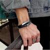 Stainless Steel Leather Braided Bracelet