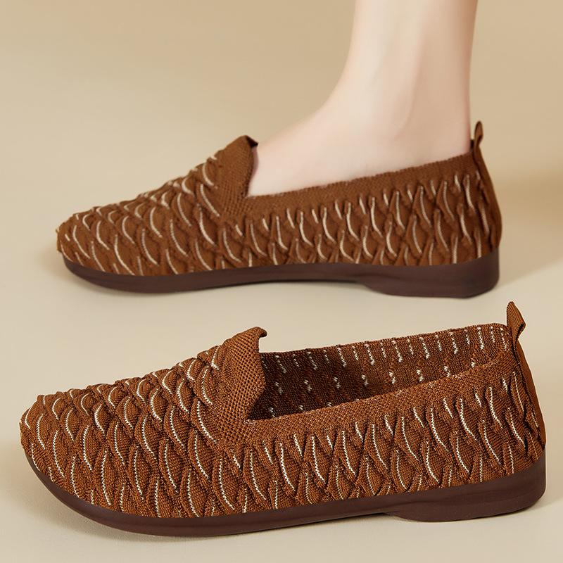 

Туфли женские весенние новые неглубокие повседневные туфли с низким верхом для работы, туфли для мамы, парусиновые туфли на мягкой подошве на одной педали, женские 41