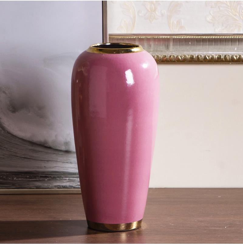 Europäische Rosa Vase Ornament für Trockenblumen - Kleine Frische Kreative Haus- und Esstischdekoration