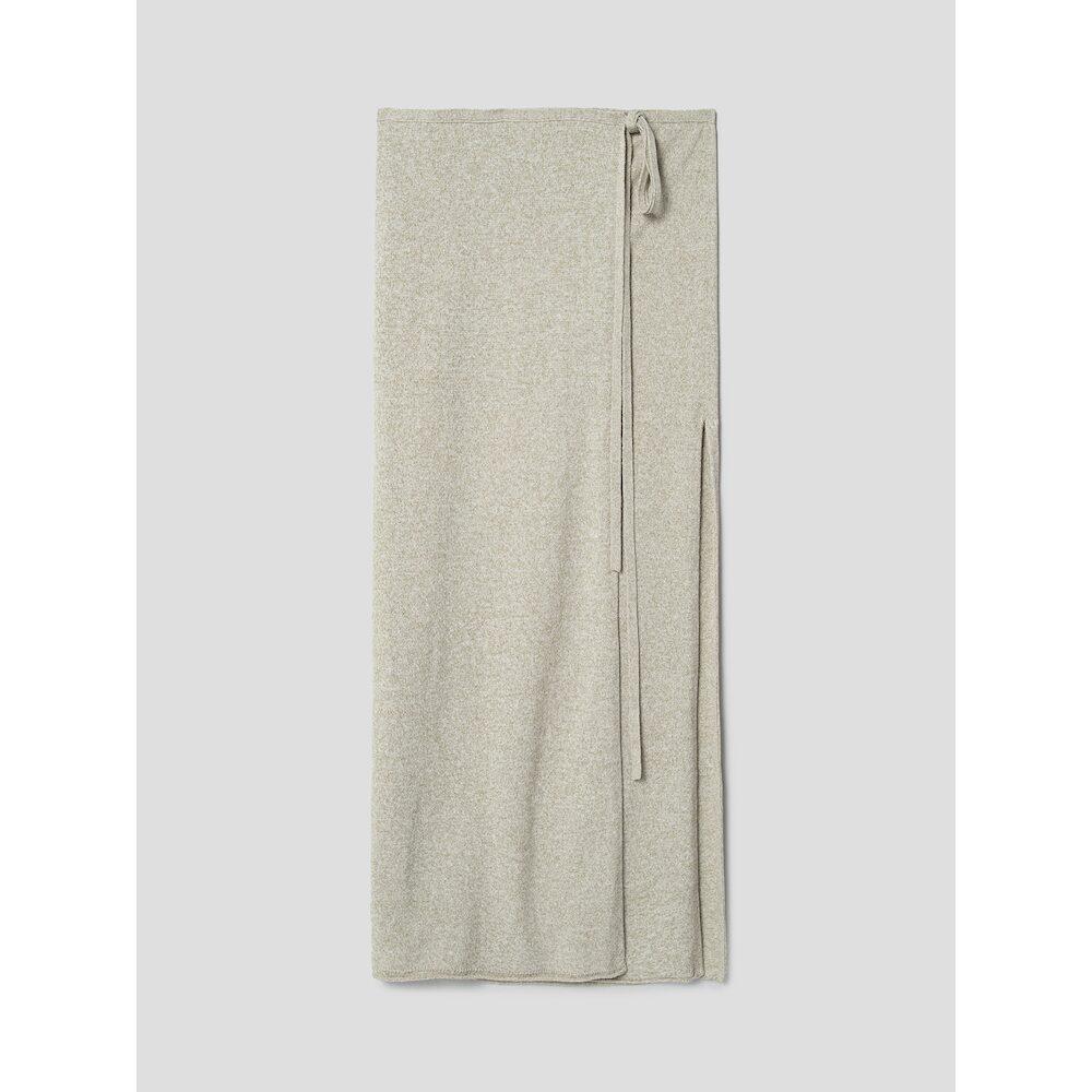 Anggae Knit Wrap Long Skirt Khaki