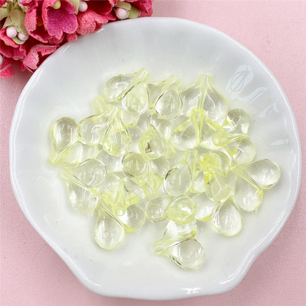 

20 шт. 12,5*14,5 мм акриловые прозрачные сердечки свободные бусины для ожерелья, браслета, изготовления ювелирных изделий, сделай сам, цепочка для телефона, материалы для бисера жёлтый