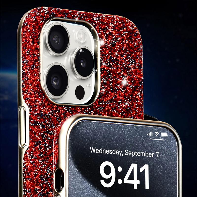Luxury Glitter Jewel Glossy for MagSafe Phone Case For iPhone 16 Pro Max 15 14 Plus 13 12 Plating Shockproof Magnetic Hard PC Bumper Cover