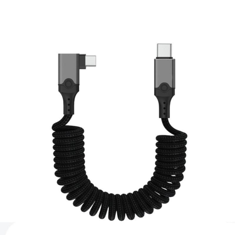 Fast Speed USB5 Type C Spring Cable 240W Power 80Gbps Transfer 16K Video Output for Type C Devices