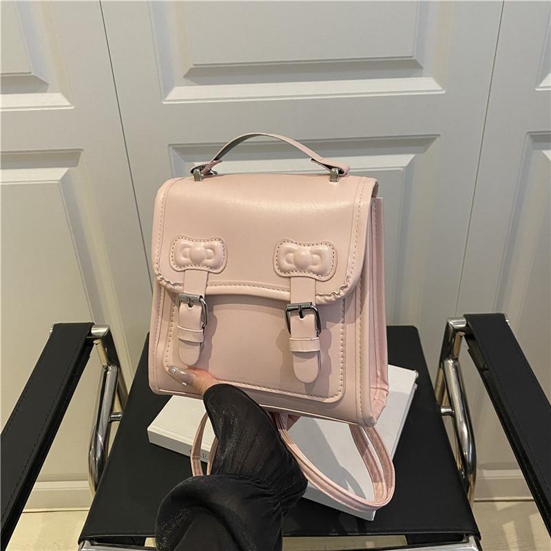 Pu Lace Butterfly Knot Backpack With Large Capacity For Daily Use And Street Style