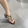 Leopard Print High Heels Women's 2025 Summer New Models with Thin Heels Temperament Beautiful Imperial Sister Sexy Fashion Sandals