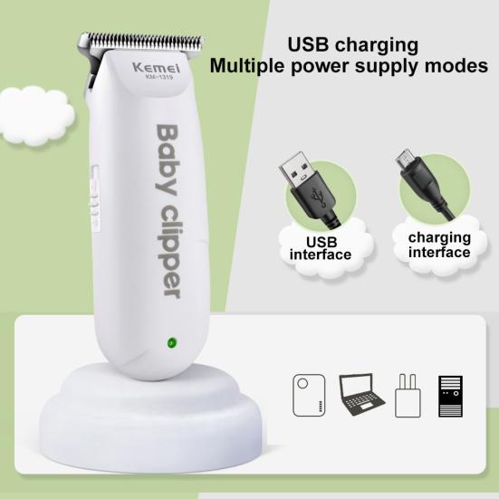 Infant Toddler Portable Rechargeable Quiet Haircut Hair Clipper Trimmer Kit