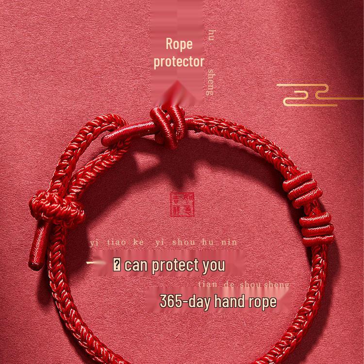 2025 Benmingnian Red String Couple Bracelet - Handmade Woven Talisman for Men & Women