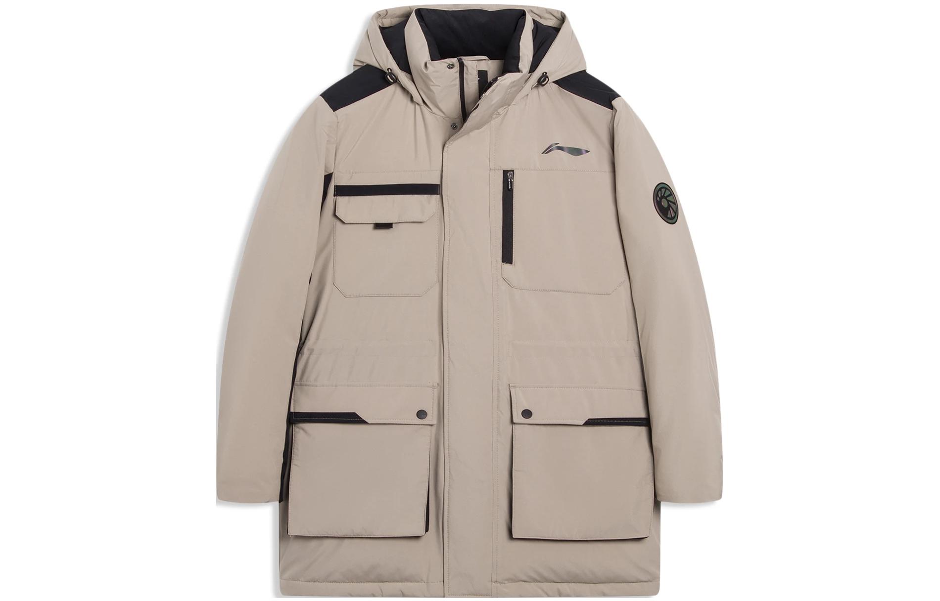 Li Ning Down Jacket Men s Silver Mink Brown AYMS211-1 XL