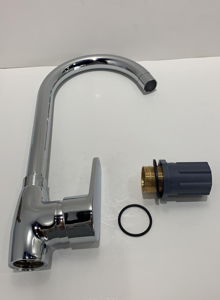 Faucet Manufacture Single Handle Chrome Plated Brass Watermark Kitchen Faucet Sink Water Mixer Tap High Gooseneck