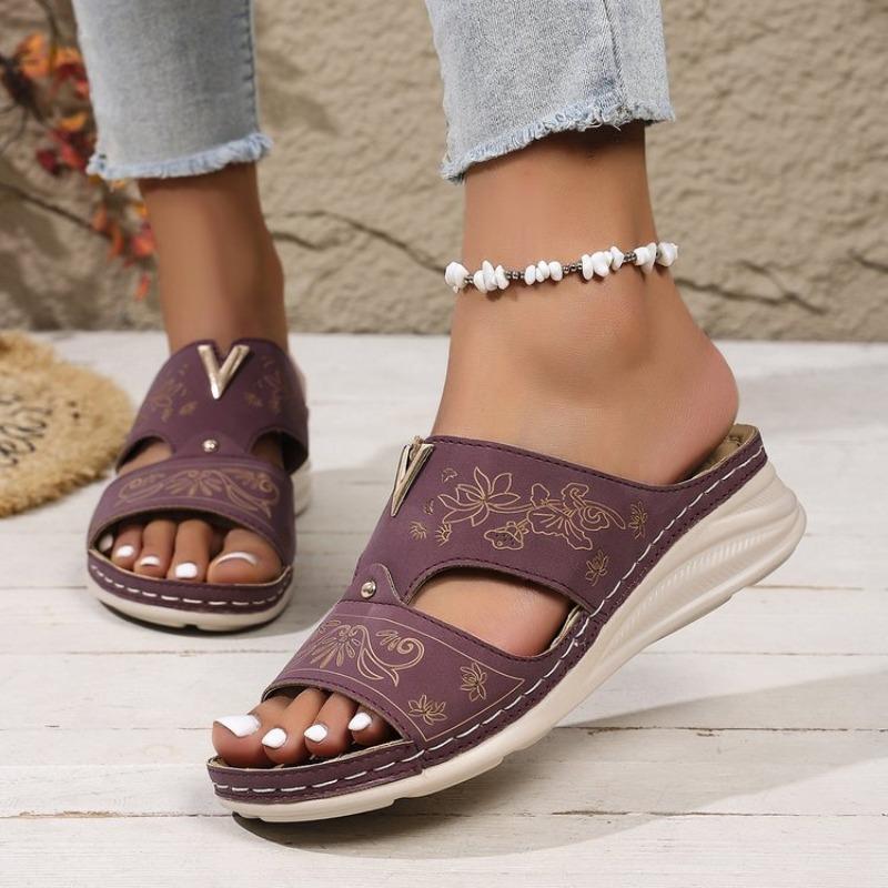 

Женские летние новые легкие тапочки-клинья большого размера 43 бордовый