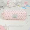 Pink Polka Dot Hand-Held Pencil Case - Stylish, High-Capacity, Creative Stationery Box for Students