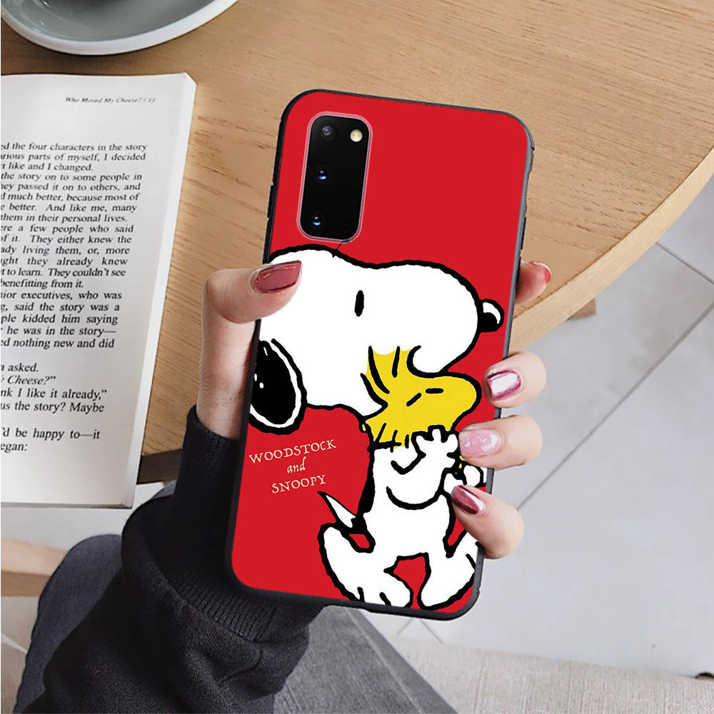 AN12 Snoopy Black Case for Xiaomi Poco X6 M5 M6 F5 F6 F1 C65 C55 C50 C51 C40 Redmi Note 7 8 14C A3X 13C 12C 11 10A 9C Pro Sofe Cover