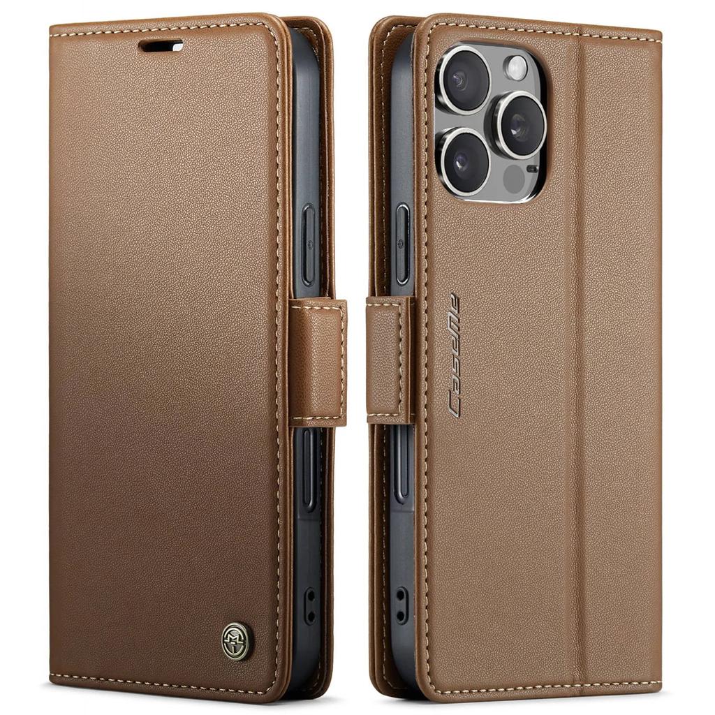 For iPhone 16 Pro Max 16 Plus Case with Card Holder, Wallet Case with RFID Blocking, Durable Leather Kickstand Magnetic Clasp