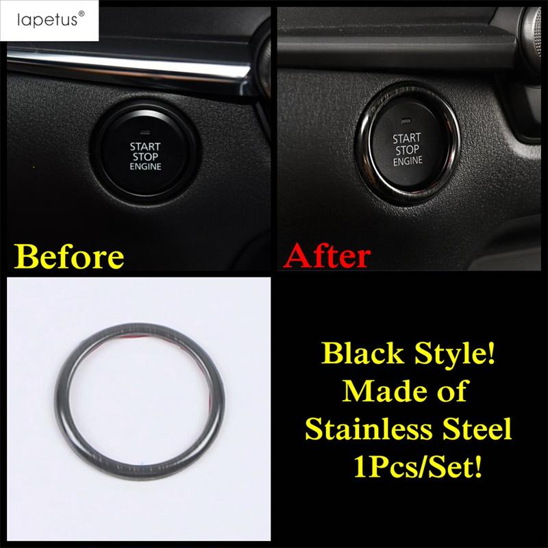 Car Engine Start Stop Button Ring Circle Decoration Cover Trims Fit For Mazda CX-30 CX30  - 2025 Stainless Steel Accessories