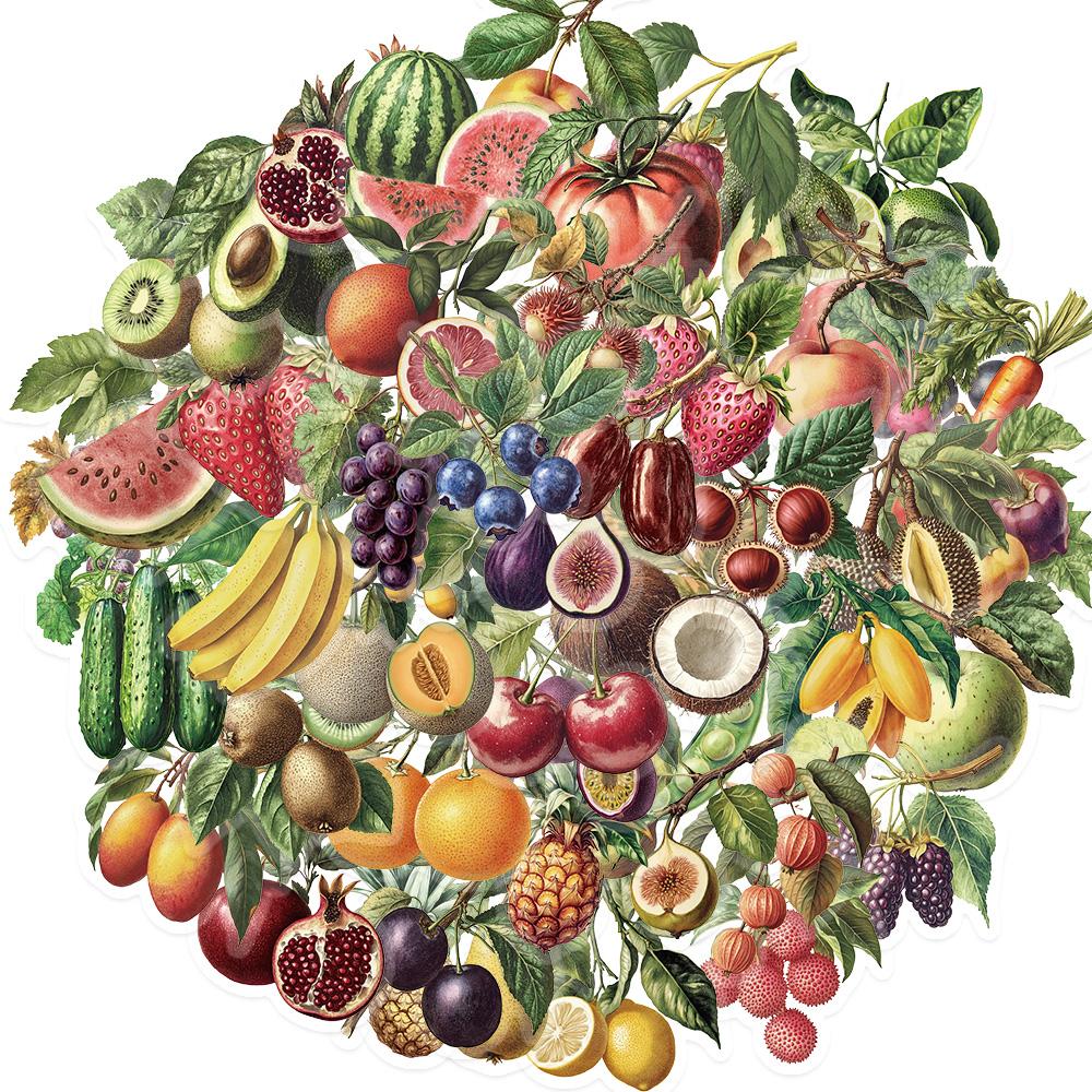 

50pcs Retro Graffiti Stickers Fruit Vegetable Sticker Scrapbook Guitar Mobile DIY Waterproof Decals