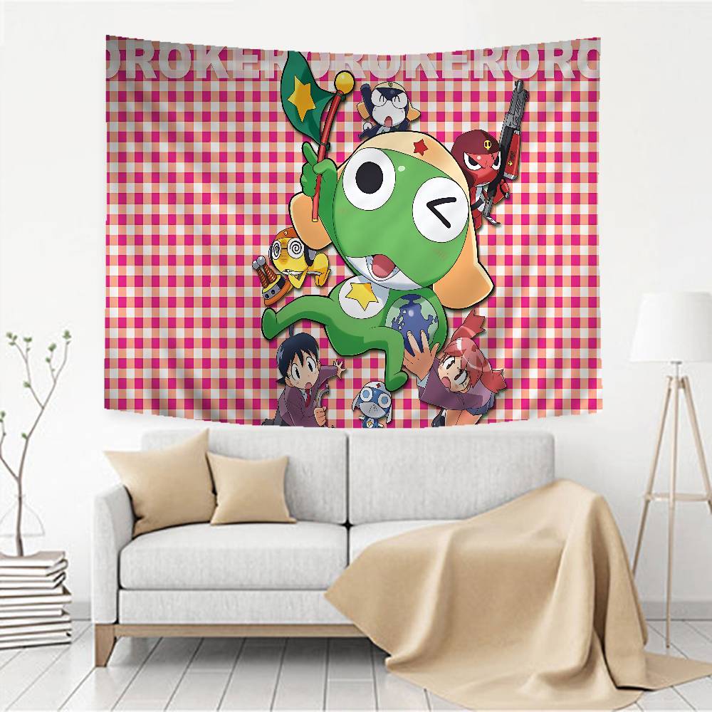 Cartoon Funny Keroro Gunsou Frog Printed Large Wall Tapestry Hanging Tarot Hippie Wall Rugs Dorm Home Decor