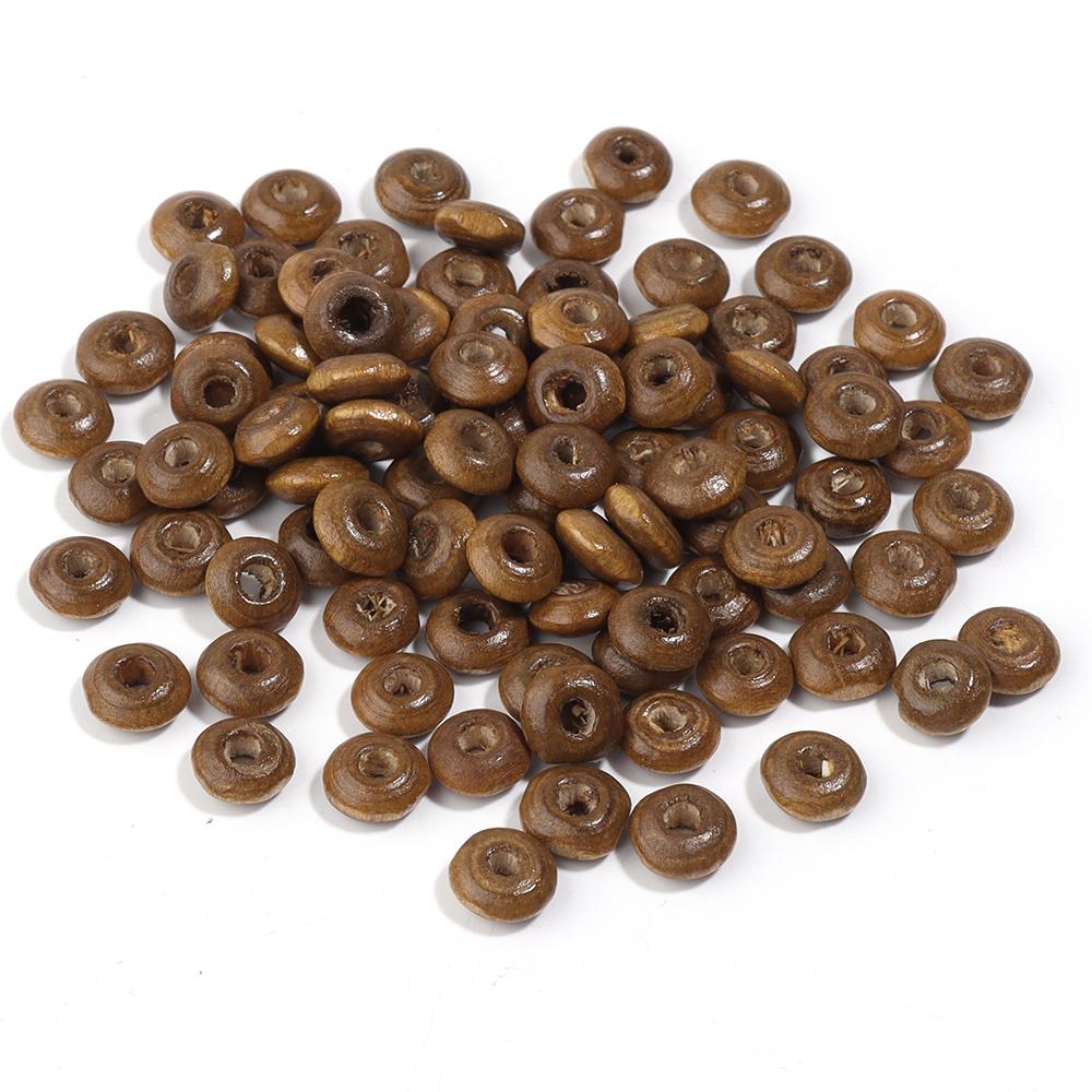 Natural Eco-Friendly Wooden Beads Round Heart Large Hole Loose Spacer Wood Beads For Jewelry Making DIY Charm Bracelets Necklace