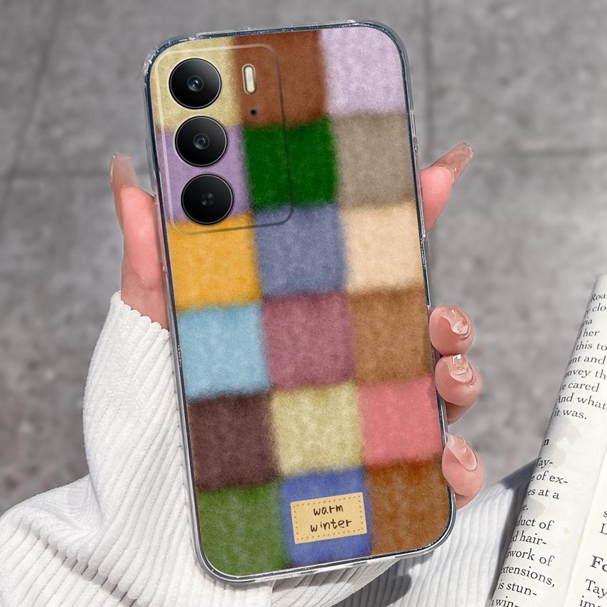 For Oppo Realme C75 C75x C71 C67 C63 C55 C35 C33 C21Y C20 C15 Clear Phone Covers Adorable Cat Patterns Screen Protector Dustproof Case For Oppo Casing