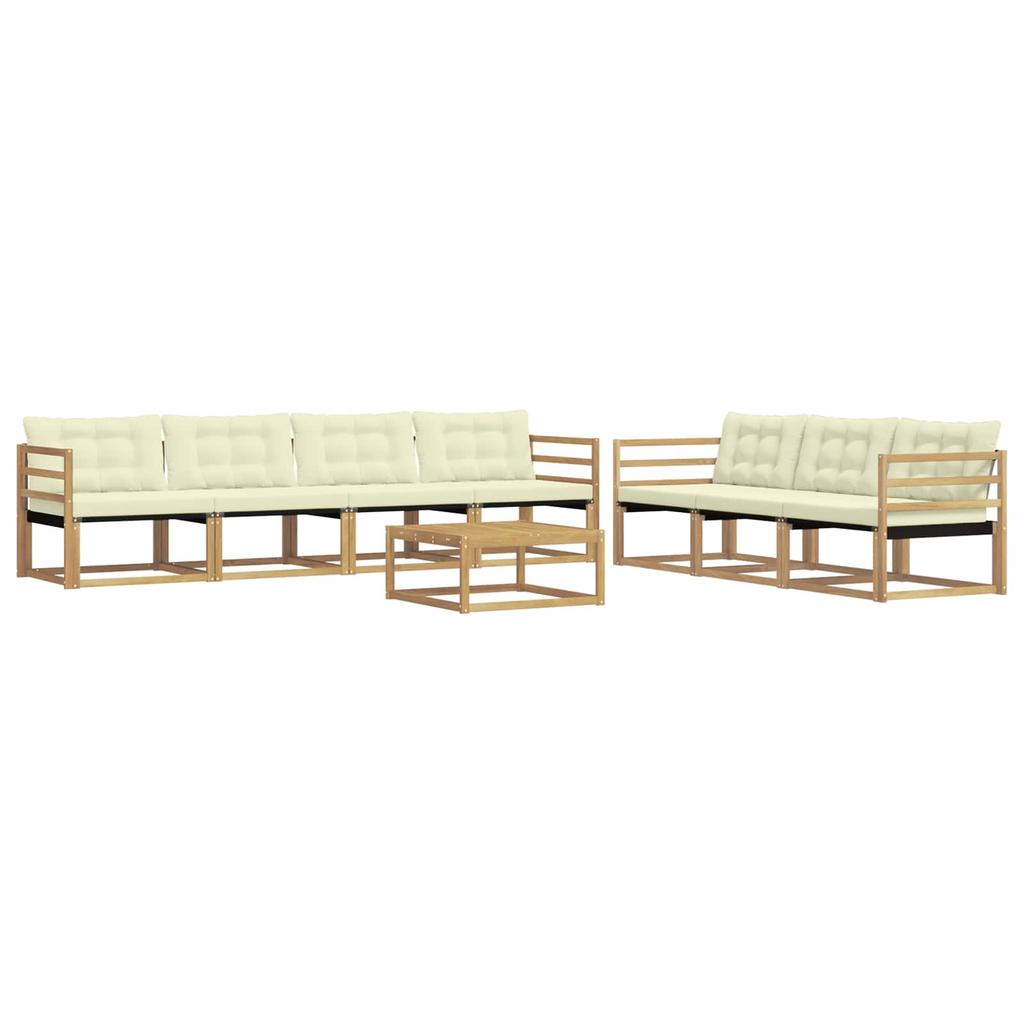Outdoor Sofa Set 8 pcs White and Cream