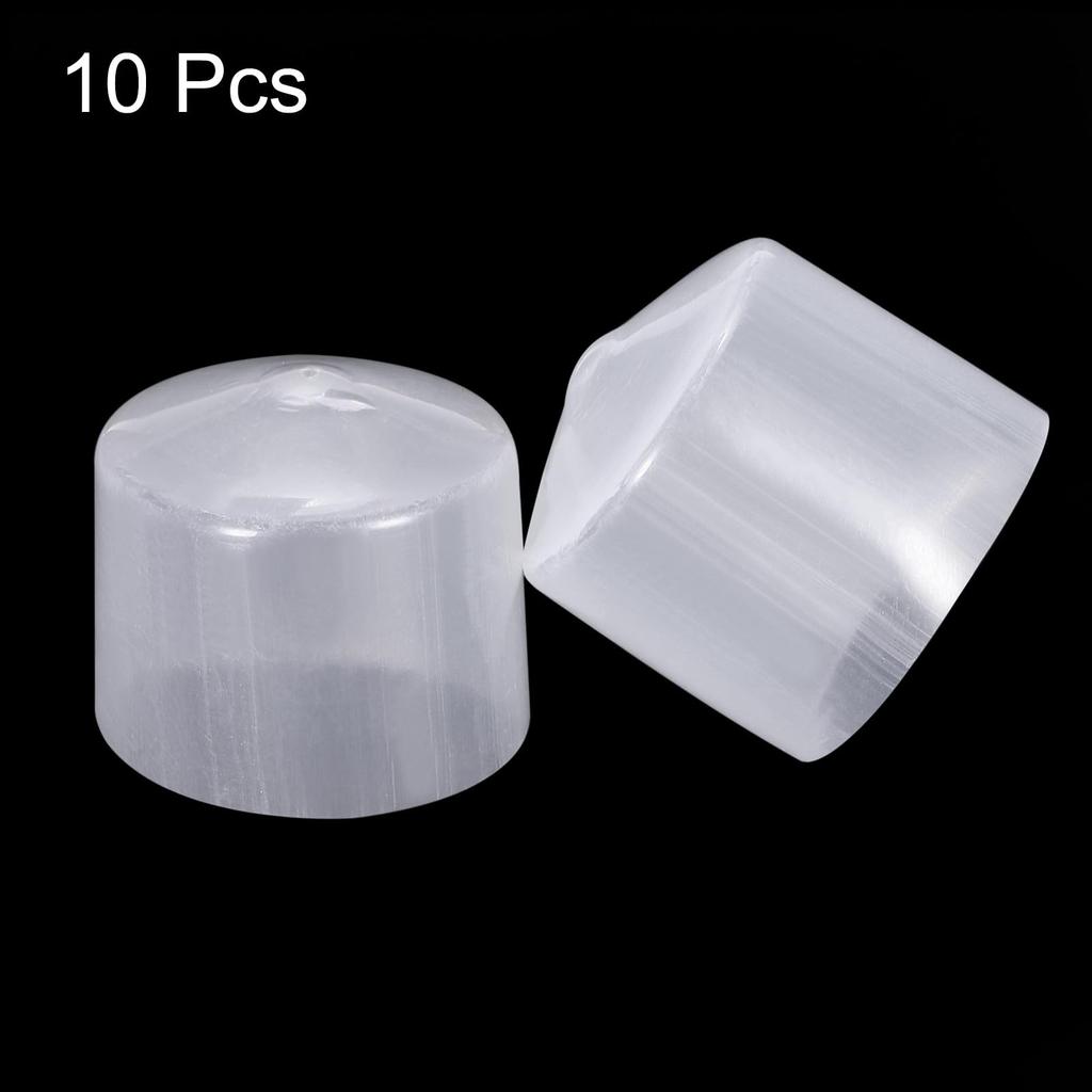 uxcell 10pcs Rubber End Caps 35mm(1.4") ID Vinyl Round End Cap Cover Screw Thread Protector Clear
