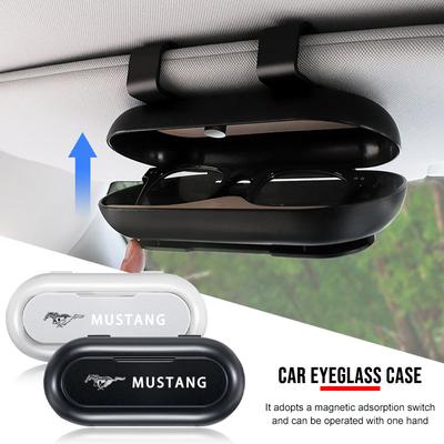 Auto Brillenhalter Box Sonnenbrillen Aufbewahrungsetui Sonnenblendenclip Kartenorganizer Für Mustang 2006 2007 2008 2009 2016 2017 GT Gitarre Eleanor Schlagbrett