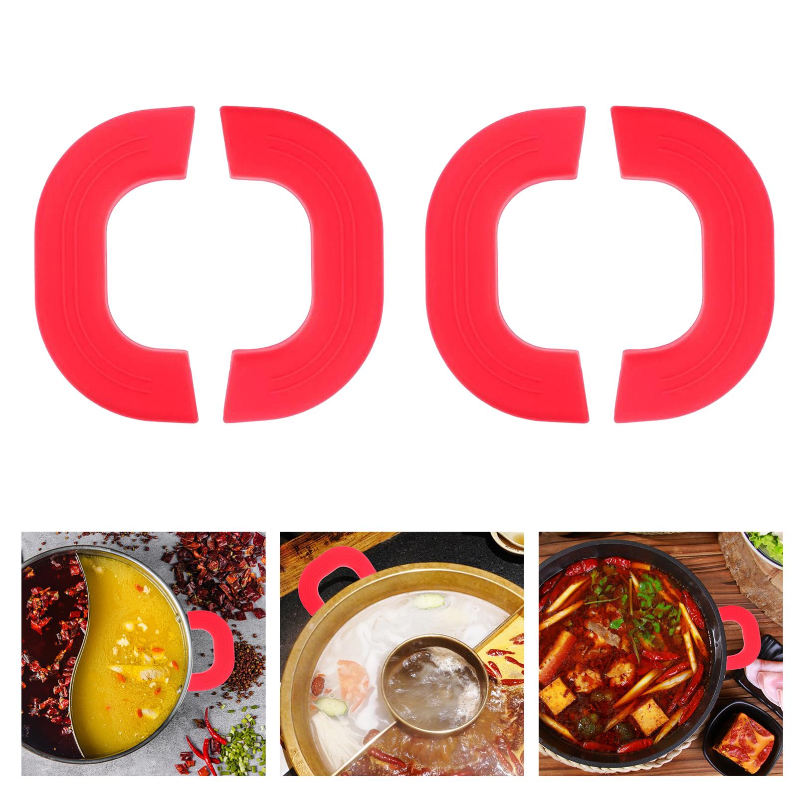 Pack of 4 Handle Holders, Pot Holder Hot Pot Handle for Plate Pans