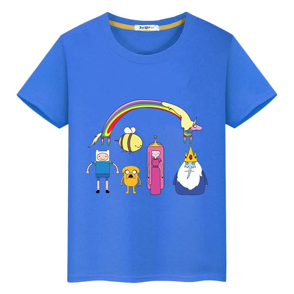 Adventure Time T Shirt for Kids Boy 10years 100%Cotton Anime Short Tops Pride Tshirt Y2k Toddler Girl Clothes Kids Clothes Girls