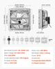 Ventilador de Extracción con Persiana de 312 mm Montado en Pared 1250 CFM Persianas Automáticas, Carcasa Robusta de Acero, Bajo Ruido, Motor de CA, Ventilación y Refrigeración para Ático,