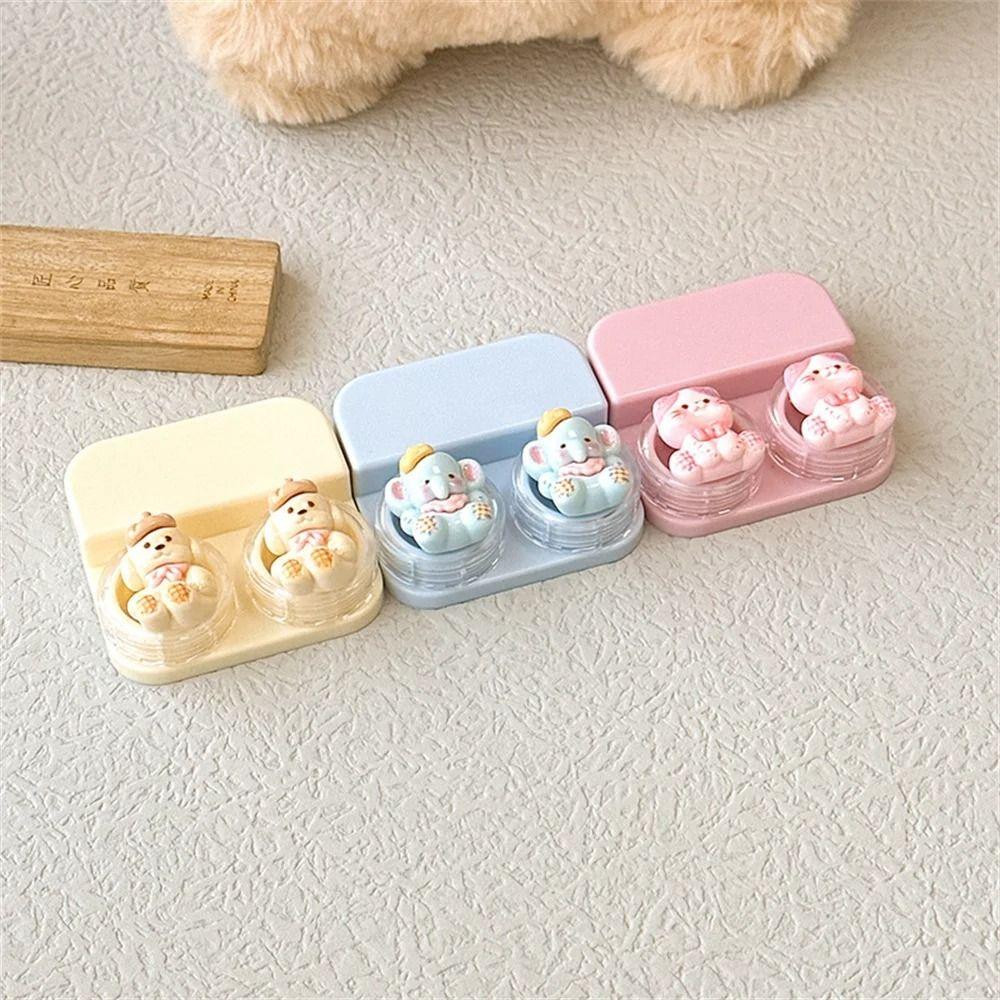 Cartoon Lens Box With Tweezers Drawer-Style Lens Case Portable Contact Lens Case  Travel