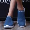 Rimocy Soft Bottom Knitting Sneakers Women Slip-on Breathable Mesh Flats Shoes Woman Non-slip Plus Size 43 Sock Shoes Platform
