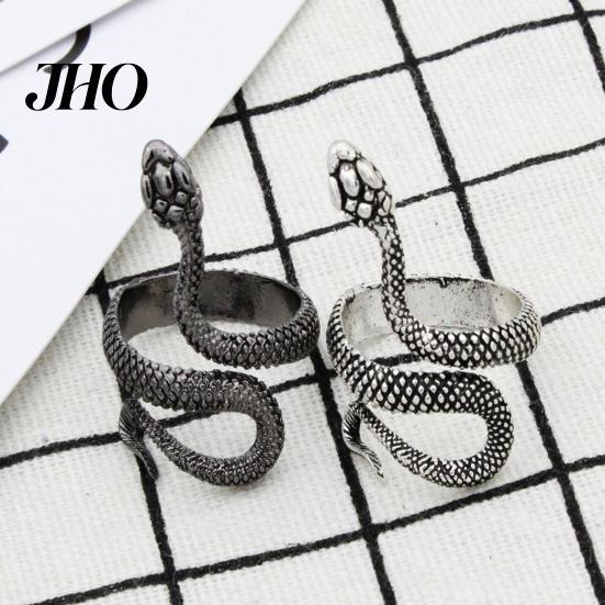 Women Band Ring Snake Shape Design Adjustable Alloy Open Jewelry Finger for Daily Life