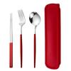 410 Stainless Steel Travel Cutlery Set: Fork, Spoon & Chopsticks In Gift Box. Perfect for Students!