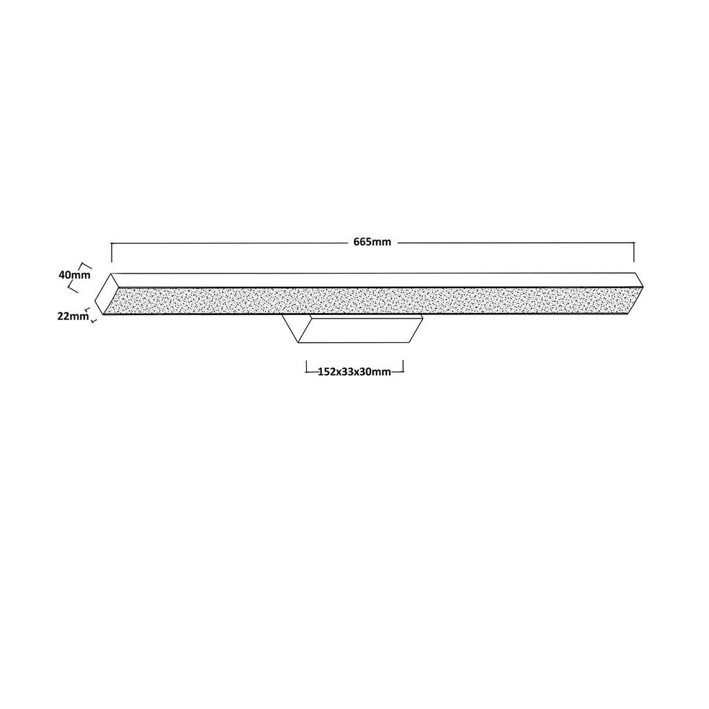 Arandela de Banheiro Acima do Espelho Branca Linear 66,5 cm Cor Variável LED 20W Aqua Light Prestige
