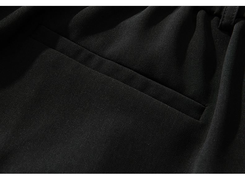 Schwarze Anzughose mit weitem Bein für Herren – Trendy Straight Fit für Frühling & Herbst
