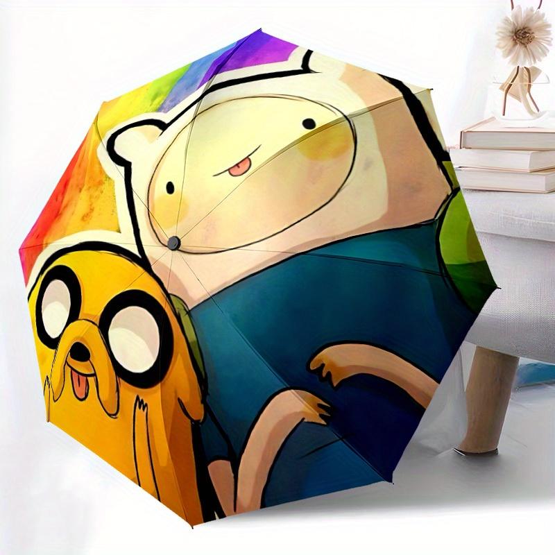 Adventure Time Friendship Automatic Open/Close Umbrella   Compact Travel Umbrella, 8 Rib Heavy Duty Construction, Ideal Gift, 105