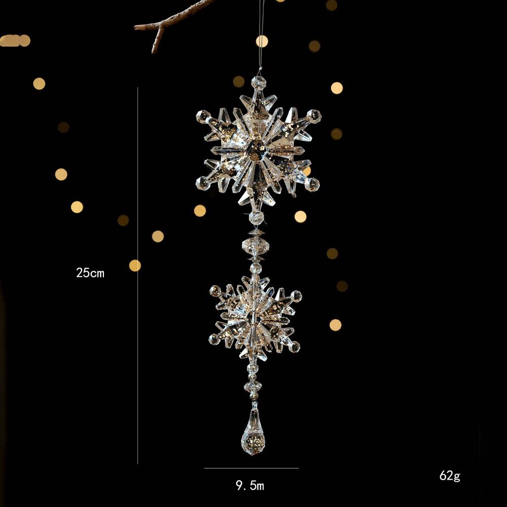Transparenter Schneeflocken-Eiszapfen Acryl Hängende Schneeflocken-Ornament Heimdeko