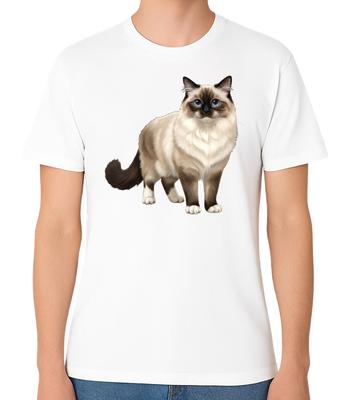 Ragdoll Blumenkatze Kunst Design T-Shirt Dekorative Katzen Tier Geschenk Unisex Tee