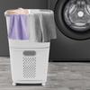 Plastic Household Laundry Basket Hampers Portable Laundry Hamper Clothes Basket, Dirty Clothes Washing Storage Cart with Wheels