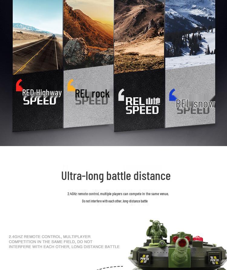 Large RC Parent-Child Tank Battle Toy: Rechargeable, Tracked Off-Road 2.4G Cannon Vehicle