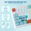 LTC Nimbleback NB832 Wireless 75% Gasket Mechanical Keyboard, Tri-Mode BT5.02.4GUSB-C Wired, Hot-Swappable 82-Key RGB Gaming Keyboard with Software