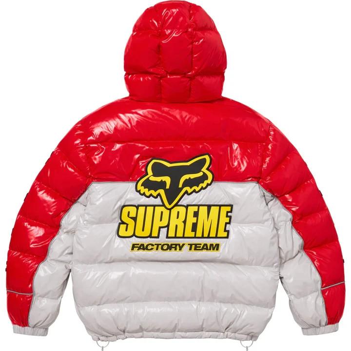 Supreme Fox Racing Shiny Down Puffer Jacket Red