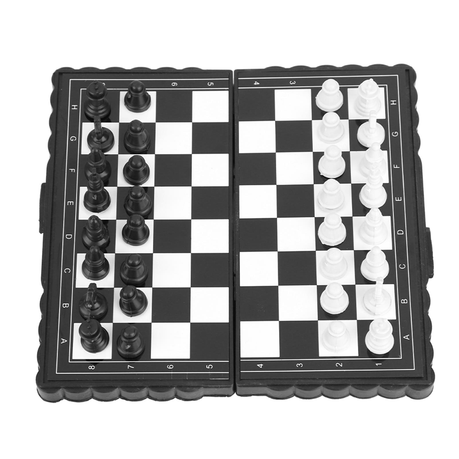 

Portable Magnetic Folding Chess Set For Kids Teens Family Game Activity Travel Chessboard Fun Entertainment черный белый